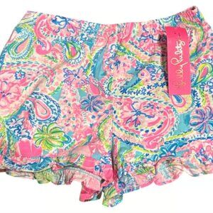 NWT Lilly Pulizter Girls Caritta Shorts in Flock Full of Fun - Size XL